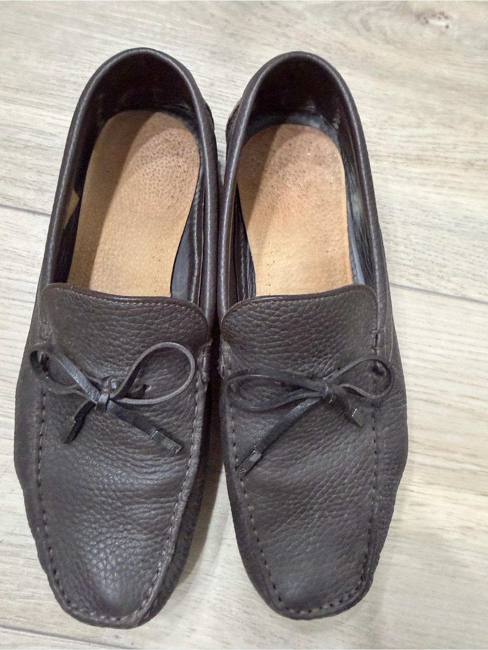 Zegna Men's Brown Leather Driving Loafers